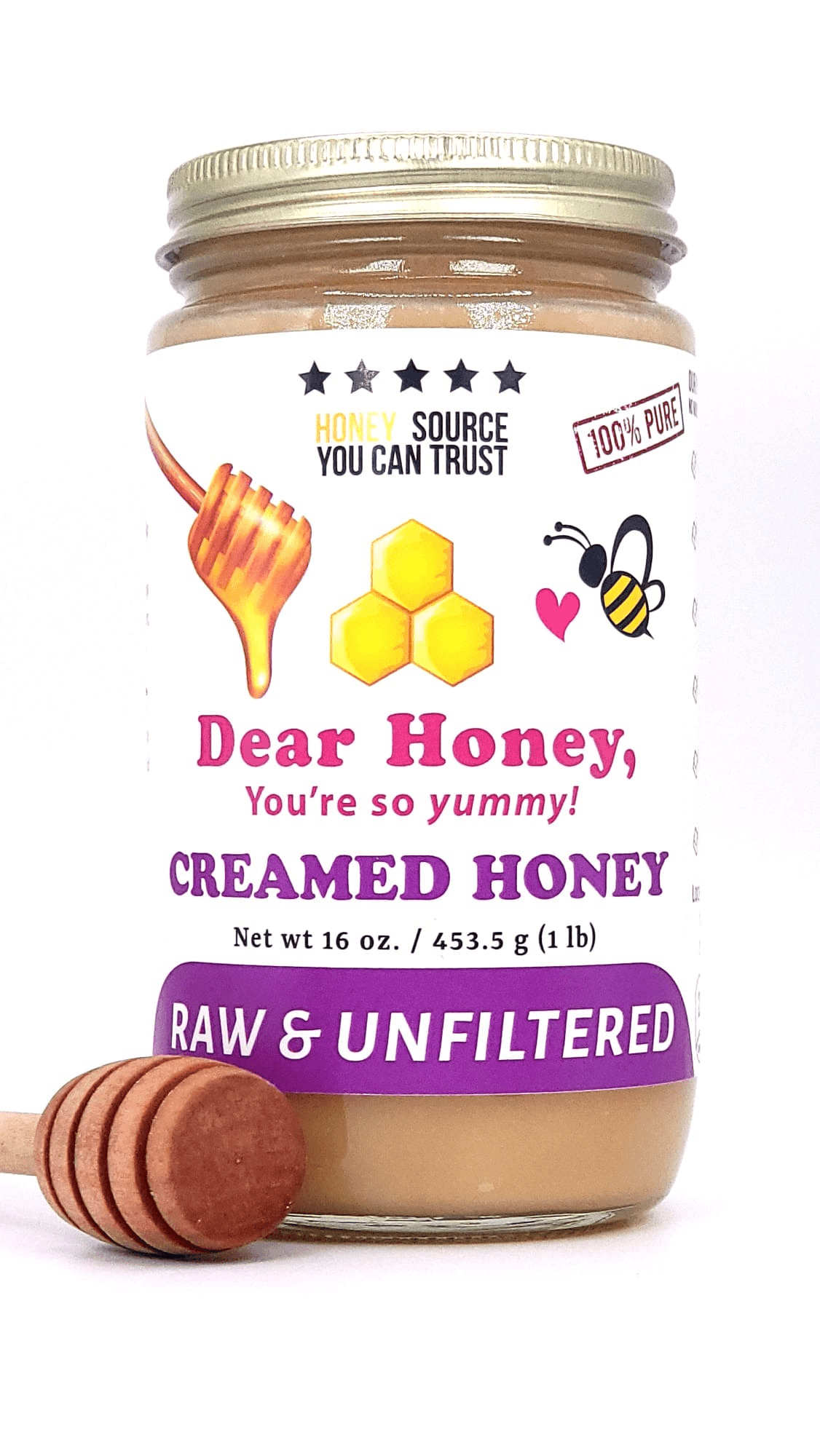 Creamed Honey 100% Pure Raw and Unfiltered Local New York - Dear Honey Store